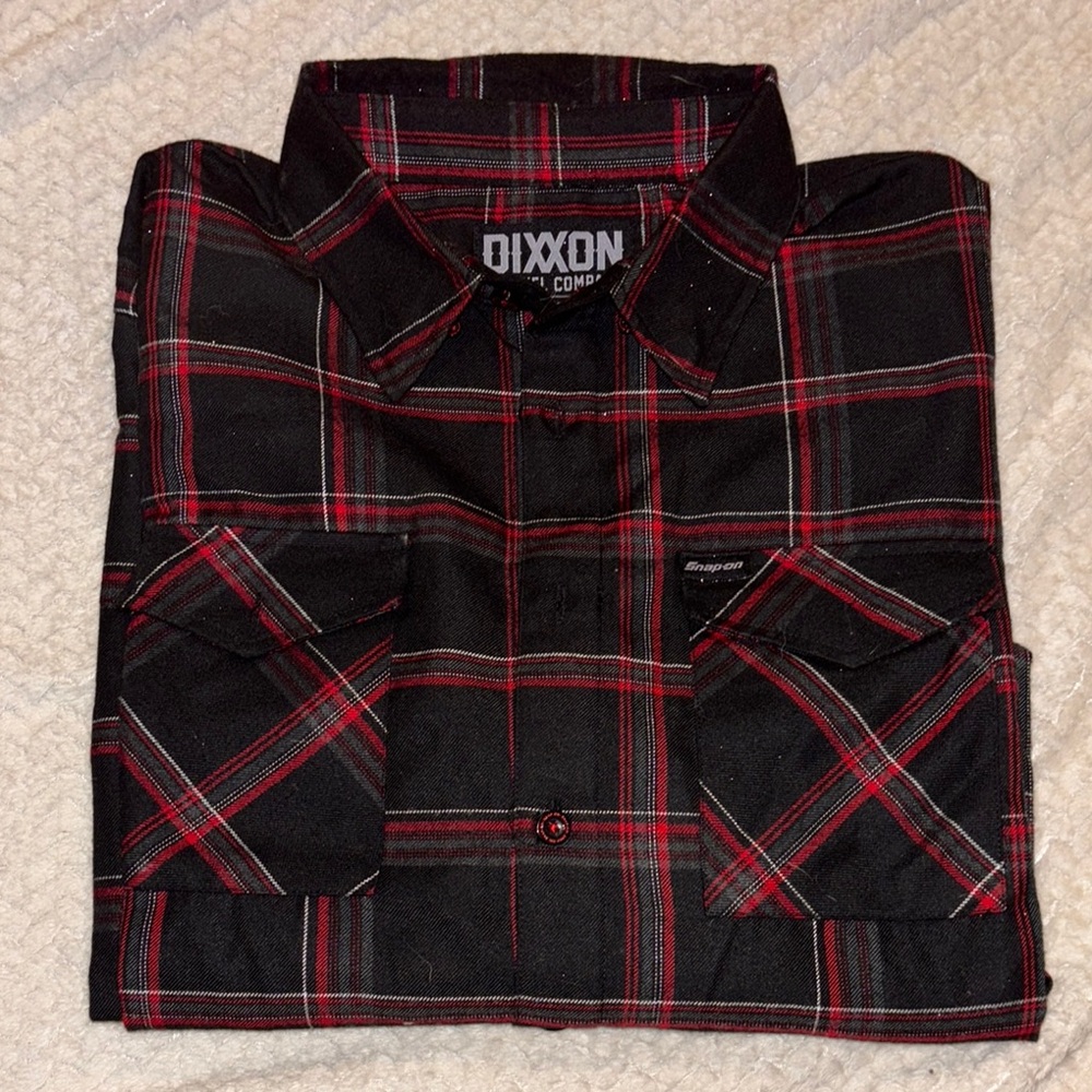 DIXXON Men's Black and Red Checkered Shirt